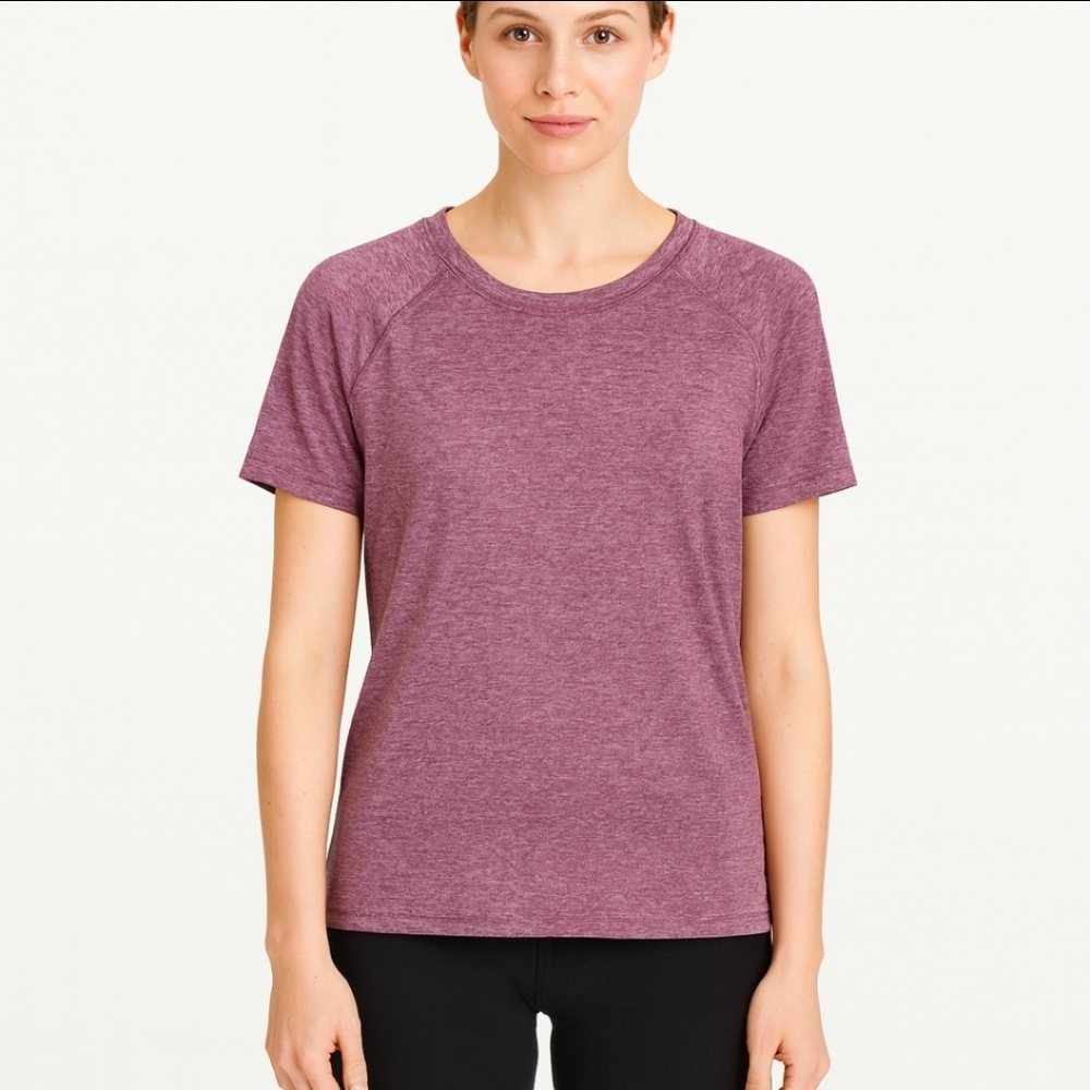 Eddie Bauer Lavender Embossed Womens Tee Shirt Sz Lg